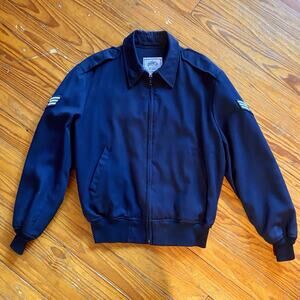 DSCP Wings Jacket Mens 48R Navy Blue Flight Bomber Jacket Military USAF